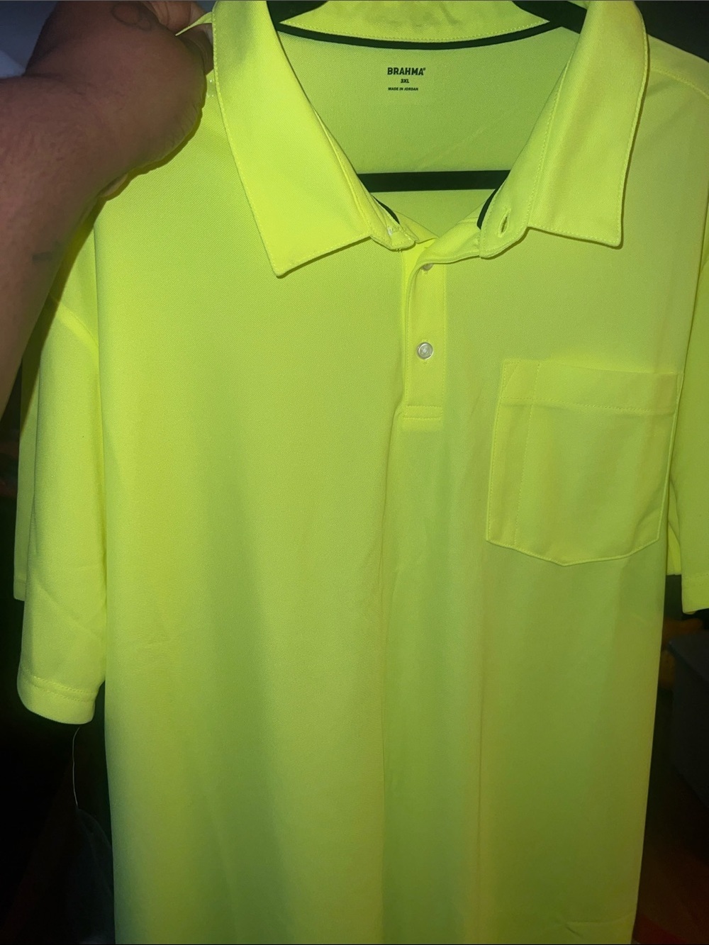 Brahma Men’s High-Visibility Neon Yellow Polo